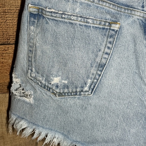 AGOLDE Parker Cut Off Jean Shorts Distressed High-Waisted size 28 Light Wash - Picture 8 of 13